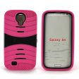 Samsung Galaxy S4 Hybrid Case 08 with Stand Hot Pink Black Discount