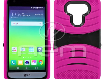 LG G5 Hybrid Case 08 with Stand Light Pink Black Online Sale