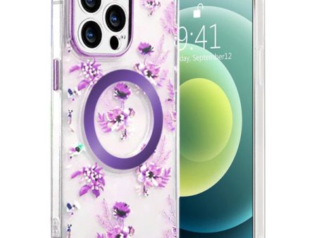 iPhone 15 Pro Max Magsafe Floral Case TPC36 Purple For Discount