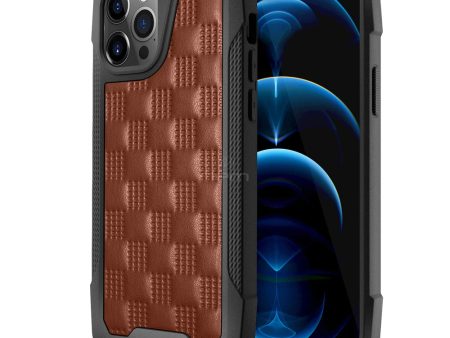 iPhone 11 (6.1) Leather Pattern Hybrid Case HYB69 Brown Discount