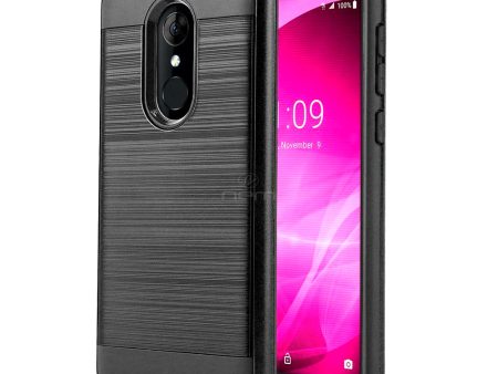 Alcatel Revvl 2 5052 Brushed Hybrid Case HYB32 Black Fashion