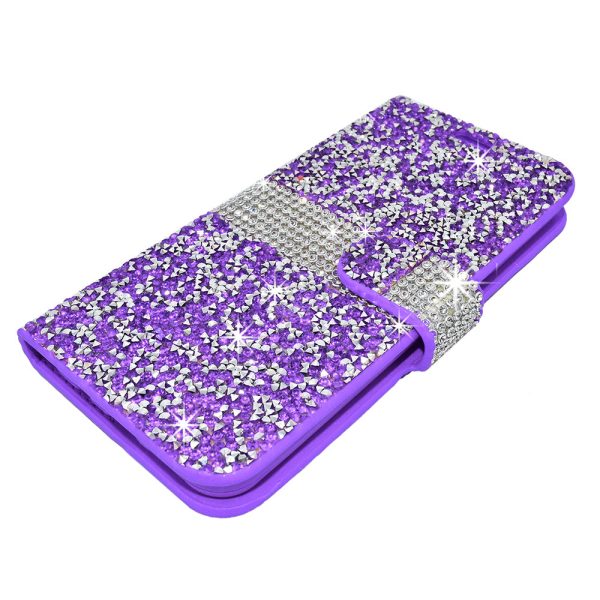 Apple iPhone X XS Diamond Wallet Case DWC03 Purple For Cheap