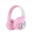 Kik_Bluetooth Over-Ear Headphones with Cute Dog LED Design, Comfort Ear Cups & Immersive Sound AKZ52 for Universal Cell Phone And Bluetooth Device (Pink) For Sale