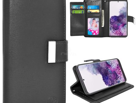 Samsung S20 Ultra 6.9  Double Pocket Wallet FC13 Black For Cheap