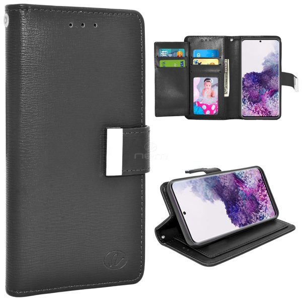 Samsung S20 Ultra 6.9  Double Pocket Wallet FC13 Black For Cheap