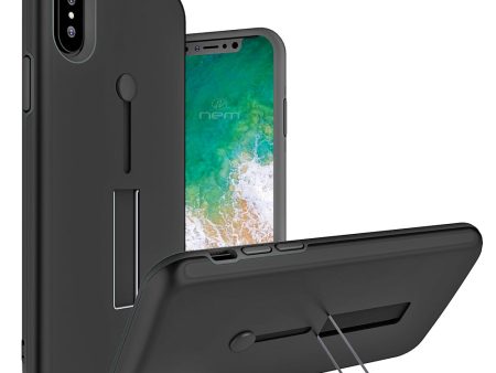 iPhone X   XS Hybrid Case HYB43 w. Loop Kickstand Black Online Sale