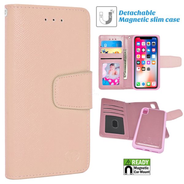 iPhone X XS Removable Magnetic Wallet Case WCFC12M Rose G Discount