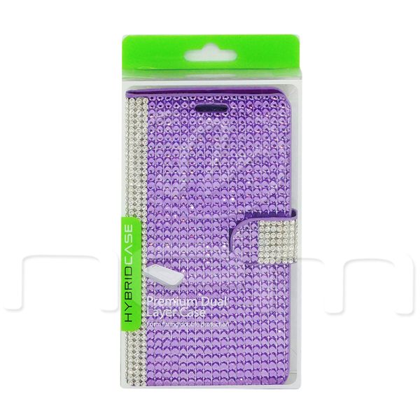 LG G Stylo LS770 Diamond Wallet Case DWC02 Purple Hot on Sale