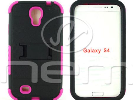 Samsung Galaxy S4 Hybrid Case 11 with Stand Black Hot Pink Sale