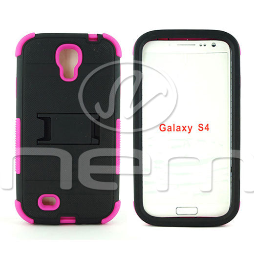 Samsung Galaxy S4 Hybrid Case 11 with Stand Black Hot Pink Sale