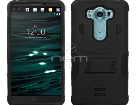 LG V10 Hybrid Case 11 with Stand Black Black Hot on Sale