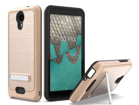 Wiko Ride Brushed Case Magnetic Stand HYB57 Gold For Sale