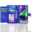 iPhone 14 Plus 6.7  Dual Flap Wallet Case WCFC13 Blue Online Hot Sale