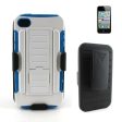 Apple iPhone 4 Clip White Dark Blue w.Black Holster Combo04 Online Hot Sale