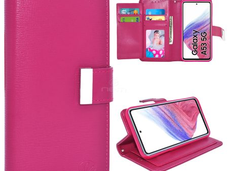 Samsung A53 5G Dual Flap Wallet Case WCFC13 Pink Cheap