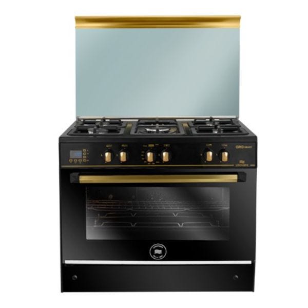 Unionaire Oro Smart Digital Gas Cooker, 90 cm, 5 Burners, Black Inox - C6090EBGC511IDSFOROS2WAL Online now