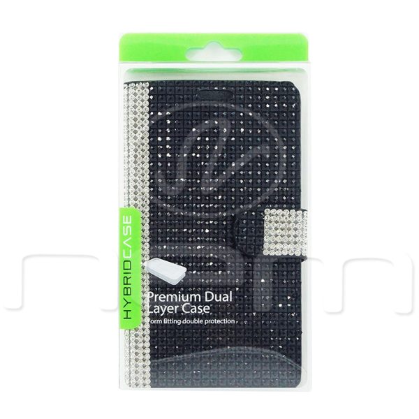 LG G Stylo LS770 Diamond Wallet Case DWC02 Black Online now