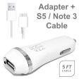 Samsung Galaxy S5 2n1 Car Charger w. Data Cable White on Sale