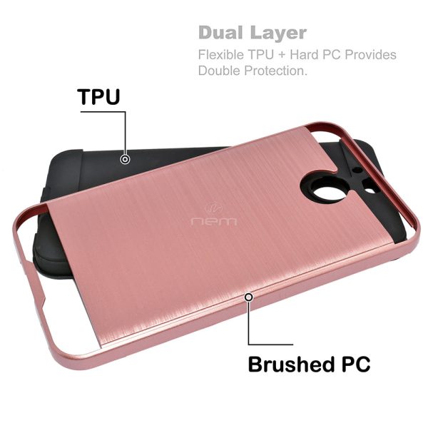 HTC Bolt Brushed Hybrid Armor Case HYB32 Rose Gold Sale