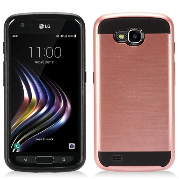 LG LV9 LG X Venture Brushed Hybrid Armor Case HYB32 Rose Gol Discount