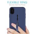 iPhone X   XS Hybrid Case HYB43 w. Loop Kickstand Blue Fashion