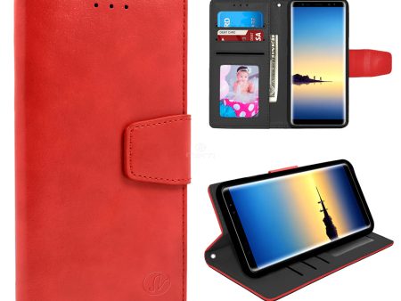 Samsung Galaxy Note 8 Folio Leather Wallet Case WCFC12C Red Supply