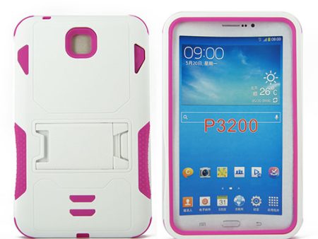 Samsung Galaxy Tab 3 7.0 Hybrid Hard11 Case with Stand White Hot Pink Online Sale