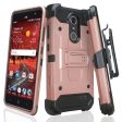 ZTE Blade Spark Z971, ZTE ZMAX One, ZTE Grand X4, X 4 Case, Rugged Hybrid [Belt Clip] Holster Cover [Kickstand] - Rose Gold Online