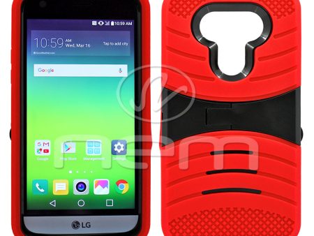 LG G5 Hybrid Case 08 with Stand Light Red Black Discount