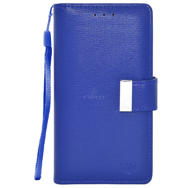 iPhone XS Max 6.5  Double Flap Wallet Case WCFC13 Blue Hot on Sale