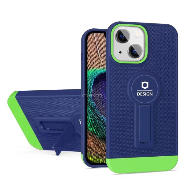 iPhone 14 Plus 6.7  Magnetic Kickstand Case HYB77 Blue Discount