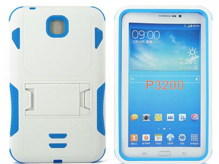 Samsung Galaxy Tab 3 7.0 Hybrid Hard11 Case with Stand White Light Blu... Online Hot Sale