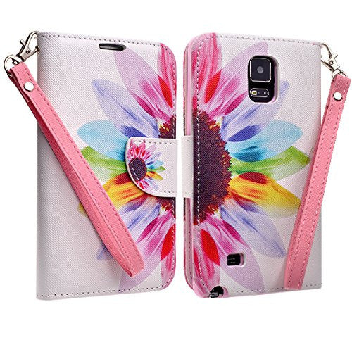 Galaxy Note Edge Case, Wrist Strap Magnetic Flip Fold[Kickstand] Pu Leather Wallet Case with ID & Credit Card Slots for Samsung Galaxy Note Edge - Vivid Sunflower Online