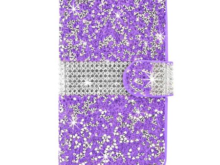 Apple iPhone X XS Diamond Wallet Case DWC03 Purple For Cheap