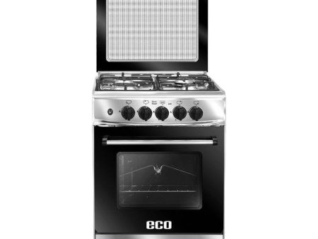 Unionaire ECO Gas Cooker, 55 cm, 4 Burners, Silver Black - CF55SV-AP-426-ECO-2W Online now