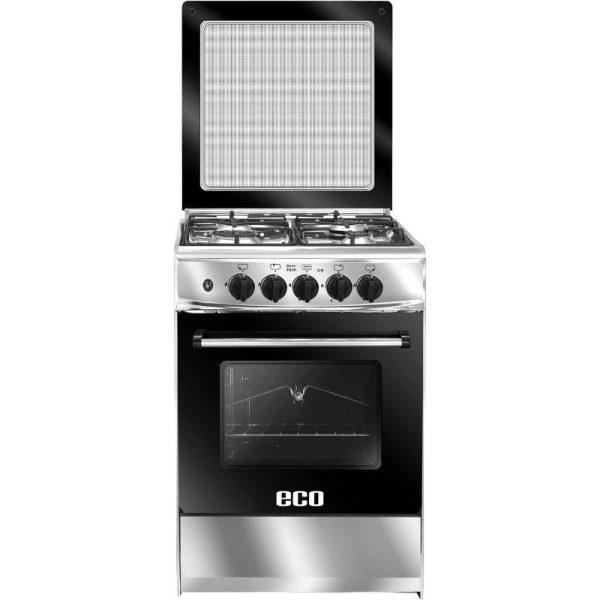 Unionaire ECO Gas Cooker, 55 cm, 4 Burners, Silver Black - CF55SV-AP-426-ECO-2W Online now