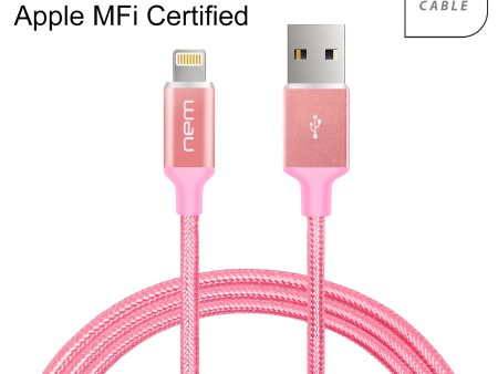 Apple MFi Certified Nylon Braided Lightning Cable 4Ft. RoseG Online Sale