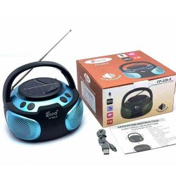 Classic CD Player Design Portable Bluetooth Speaker with Solar-Powered - Perfect for Outdoor Adventures and Sustainable Living FP226 for Universal Cell Phone And Bluetooth Device (Blue) Hot on Sale