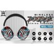 Kik_Graffiti Art Stereo Wireless Headphones - Comfortable Over-Ear Bluetooth Headset with Cool Design MS701 for Universal Cell Phone And Bluetooth Device (Blue) Hot on Sale