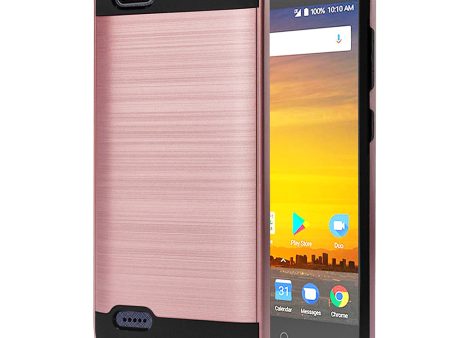 ZTE BLADE FORCE N9517 Brushed Hybrid Armor Case HYB32 RoseGd For Sale