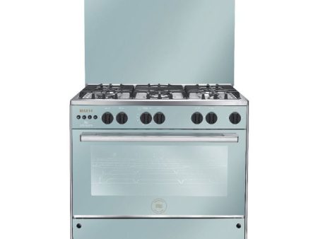 Unionaire MAX 14 Gas Cooker, 90 cm, 5 Burners, Stainless Steel - C69SS-GC-447-IFSO-2W-M14-AL Hot on Sale