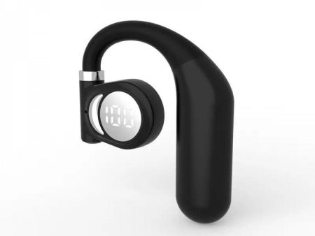 Kik_Single Ear Earpiece Open Conductive Bluetooth Wireless Earphone With LED Battery Display MSL-15 for Universal Cell Phone And Bluetooth Device (Black) Hot on Sale