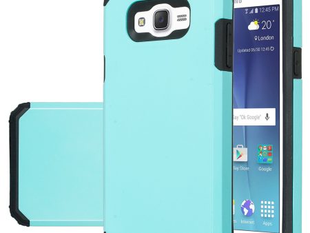 Samsung Galaxy J7 (Boost Mobile,Virgin,MetroPcs,T-Mobile) Dual Layered Slim Hybrid Case - Teal Sale