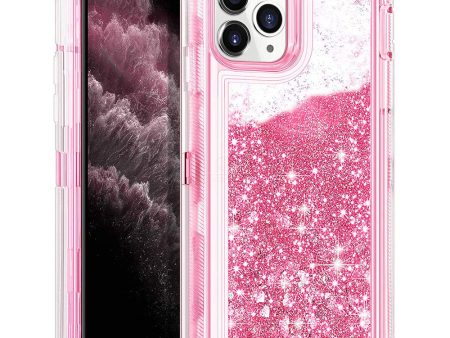 iPhone 11 Pro(5.8) Liquid Glitter Defender Case HYB03D Pink Hot on Sale