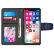 iPhone X XS Folio Leather Wallet Case WCFC12C Blue Hot on Sale