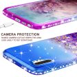 Samsung Galaxy Note 10+ Case,Galaxy Note 10 Plus Case Liquid Glitter Phone Case Waterfall Floating Quicksand Bling Sparkle Cute Protective Girls Women Cover for Galaxy Note 10 Plus W Temper Glass -  (Blue Purple Gradient) For Cheap