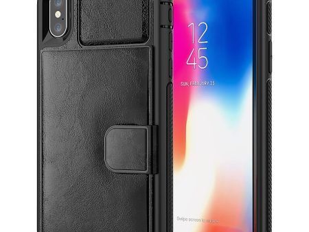 iPhone XSMax Magnetic Hybrid Leather Card Holder HYB52 Black For Sale