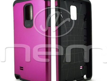 Samsung Galaxy Note 4 Hyb16 Case Hot Pink Black tpu Online now