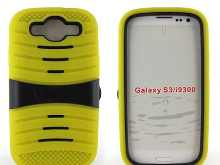 Samsung Galaxy S3 Hybrid Case 08 with Stand Yellow Black on Sale