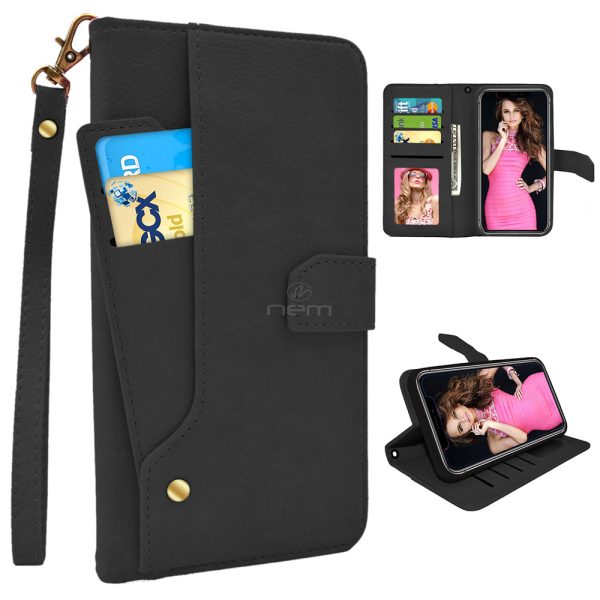 iPhone XS Max Wallet w. Pull-Out Card Holder WCFC16 Black Sale